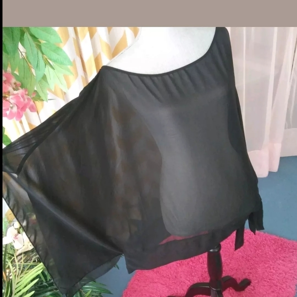 Susan Lucci Sheer Batwing Top Plus Size 2XL